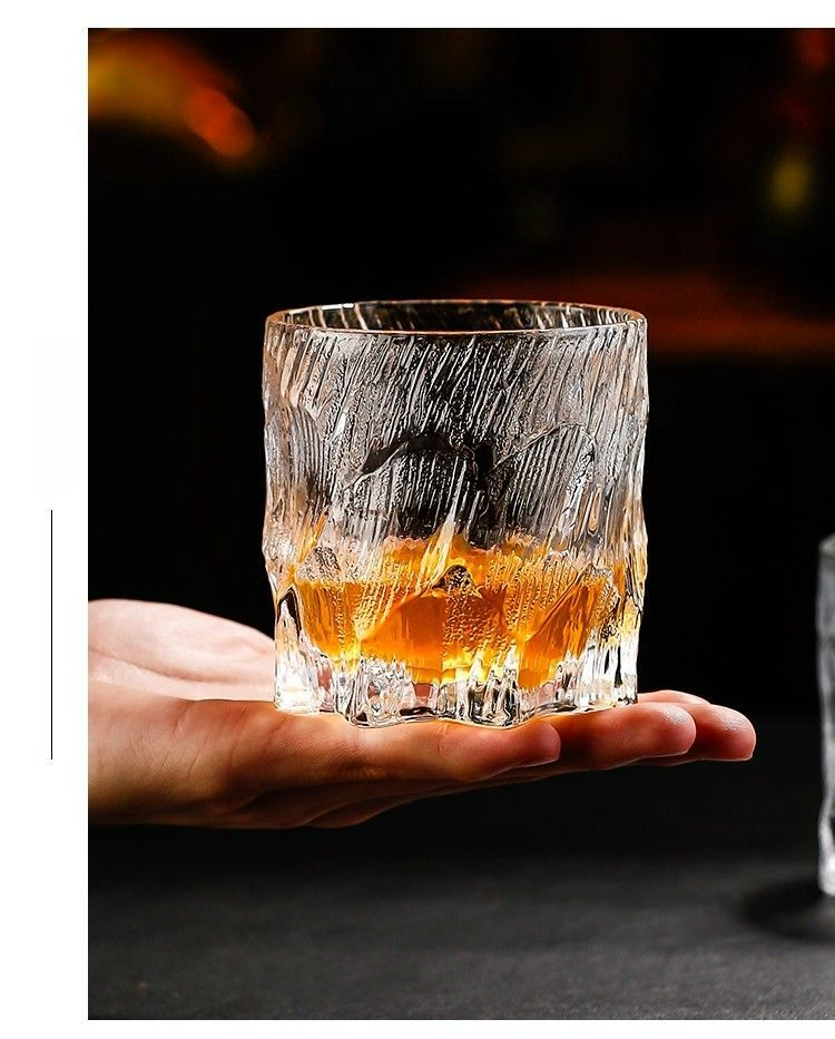 High-End Ice Creative Luxury Whiskey Alcohol Frosted Rock Household Glass Water Cup_voghion.com