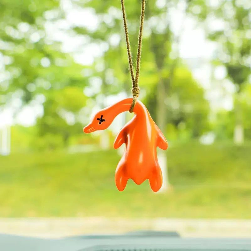 Llavero con forma de pato asado que cambia de color para coche, con sensor de temperatura UV, adorno decorativo para coche, colgante creativo de pato._voghion.com