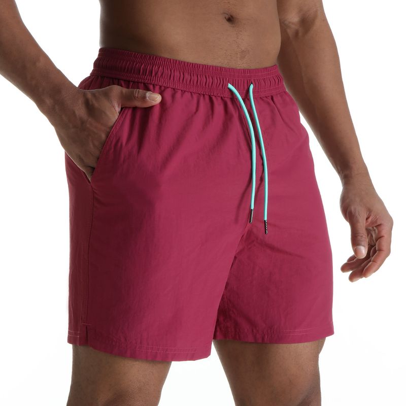 Pantaloncini da spiaggia da uomo in stile europeo - Impermeabili e foderati per spiaggia e nuoto (cavallo con tassello, vestibilità ampia, asciugatura rapida, nero/blu, dalla S alla XXL)_voghion.com