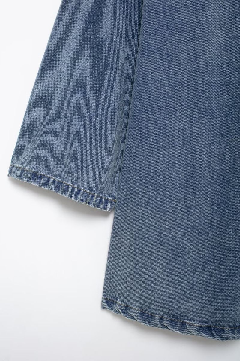 Rochie de damă din denim cu crăpături largi, toamna/iarna 2024, nouă_voghion.com