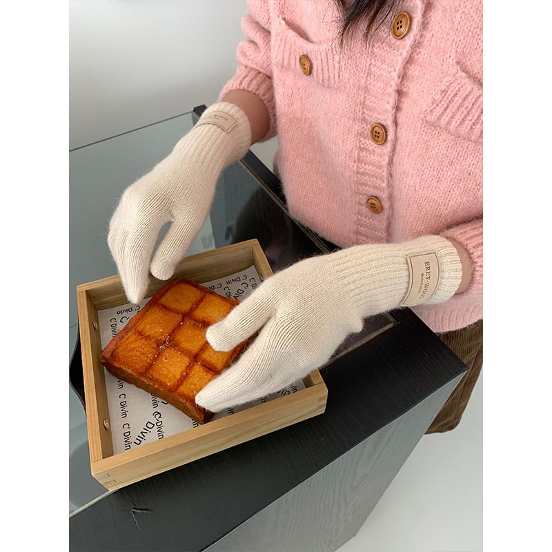 Bevat wollen touchscreen jaar kerst rode gebreide handschoenen voor vrouwen 2024 nieuwe winter warme fietskoude bescherming_voghion.com