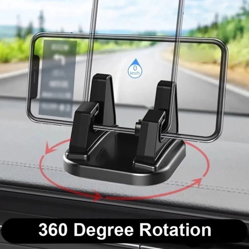 Universal Mount Phone Stand Holder 360° Rotatable NonSlip Car Dashboard Desk UK_voghion.com