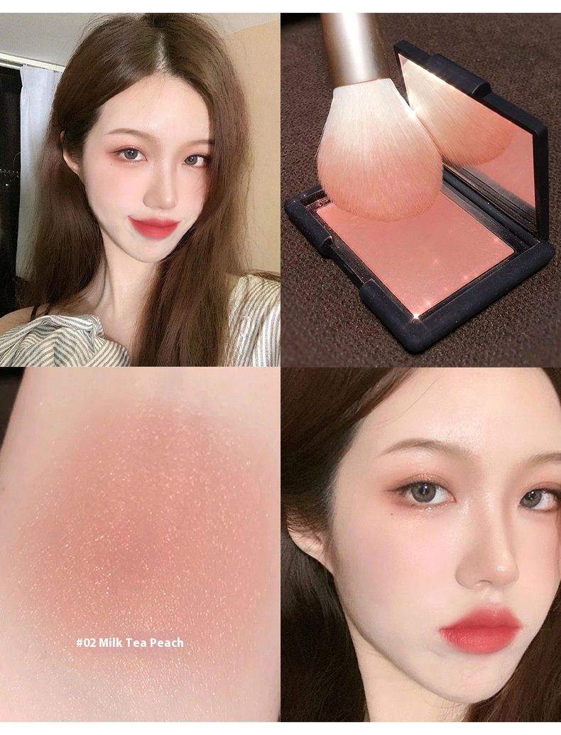 NOZO Puderrougeplatte, Hochglanz-Facelift, matt, natürlich, wasserfest, Concealer, Nude-Make-up, Monochrom-Puderrouge_voghion.com