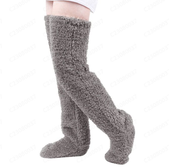 Autumn And Winter Teddy Bear Floor Socks Long Socks Knee Warm High Socks Girls_voghion.com