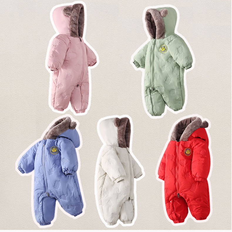 Kinderkleding Winter Newborn Plus Katoenen mannelijke en vrouwelijke baby-onesie Plus met fleece gevoerde bovenkleding_voghion.com