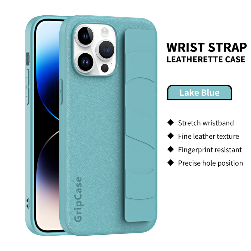 Luxury Fashion Leather Phone Case For iPhone 15 14 13 Pro Max 14Plus 15Plus Wrist Strap Bracket Shockproof Back Cover_voghion.com