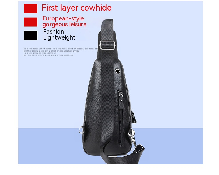 Il primo strato di borsa da petto da uomo in pelle di vacchetta, borsa a tracolla alla moda coreana, borsa a tracolla, borsa da lavoro alla moda, borsa casual per studenti_voghion.com