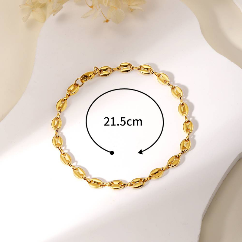 Bracciale personalizzato con catena di chicchi di caffè semplici_voghion.com