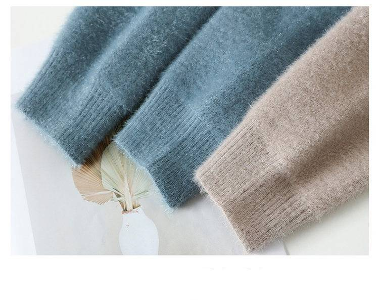 Herrenbekleidung Halber Rollkragenpullover aus dickem Nerzfleece Lässiger Pullover mit Unterteil Trendy Einfacher Hübscher Pullover_voghion.com