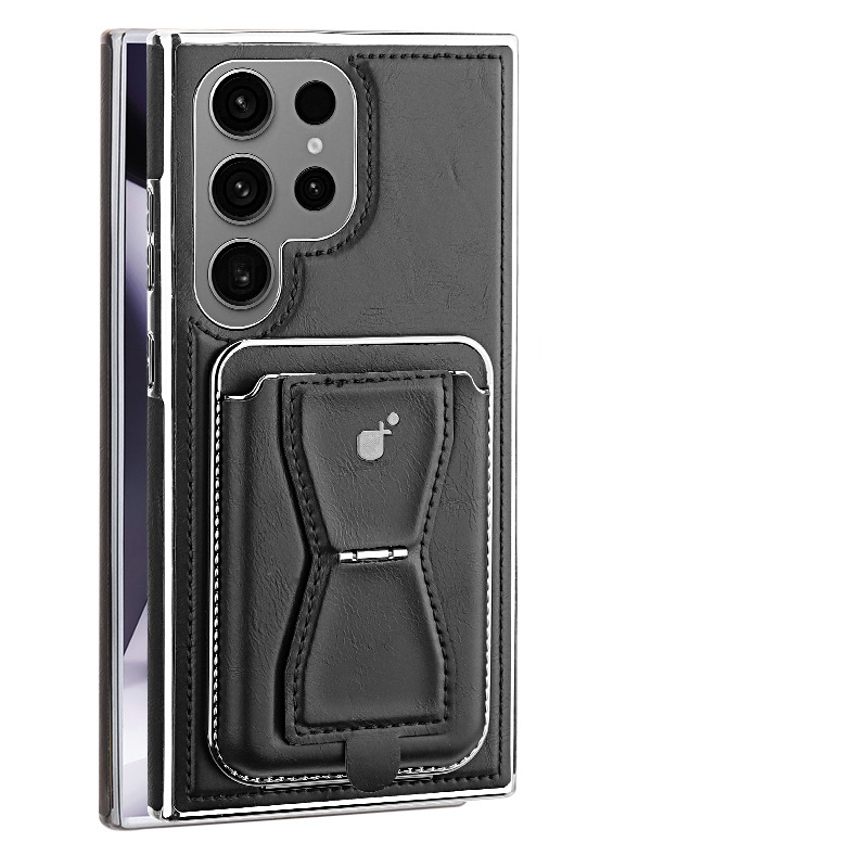Phone Case & Covers Electroplated Leather Magnetic Card Holder Holder Suitable For Samsung S24ultra Mobile Phone Case S23 Business Leather Case_voghion.com