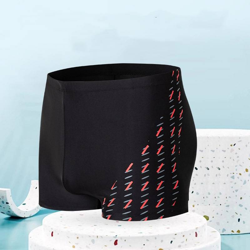 New Printed Elastic And Breathable Mid-waist Flat-angle Swimming Trunks For Men In Summer, Three-dimensional And Non-stuffy Swimming Trunks_voghion.com