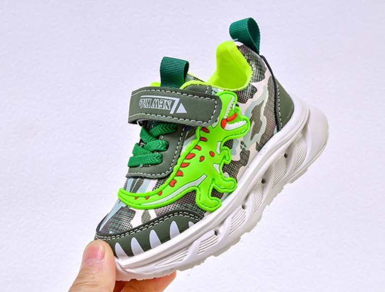 Glow In The Dark Dinosaur Shoes - Boys' LED Light Up Sneakers With Non-Slip Sole | Jurassic Adventure Footwear_voghion.com