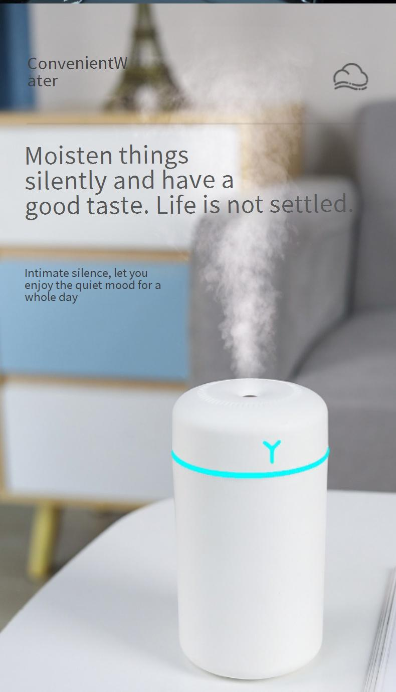 Mini USB Humidifier With Aromatherapy & Night Light For Home, Office, And Car – Compact & Quiet Air Moisturizer_voghion.com