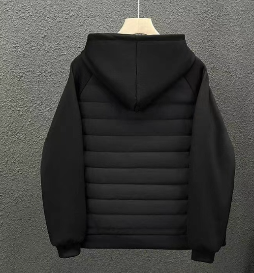 Herren Streetwear Pufferjacke mit Kapuze – Paris Letter Print | Leichter Steppmantel_voghion.com