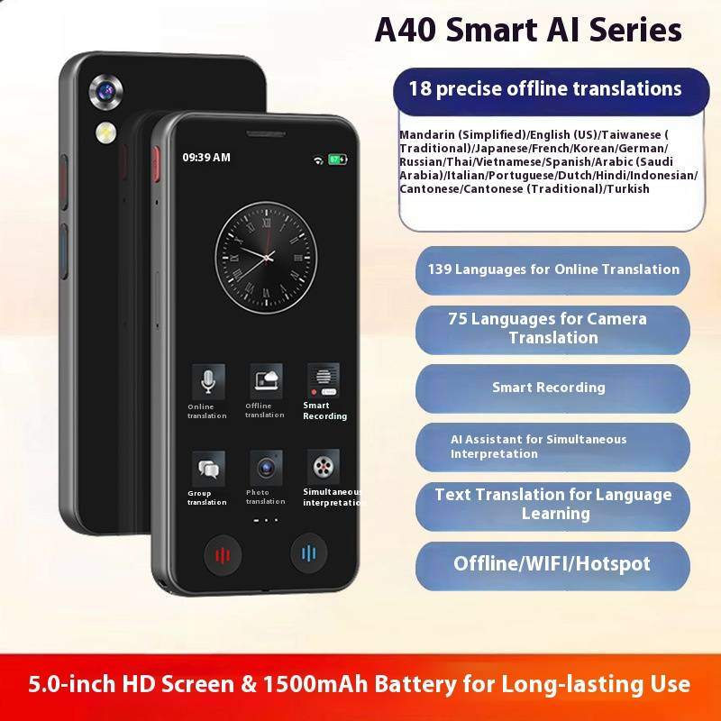 AI Translator Device With 142 Languages, Offline & WiFi Translation, Portable Voice Interpreter For Travel & Business_voghion.com