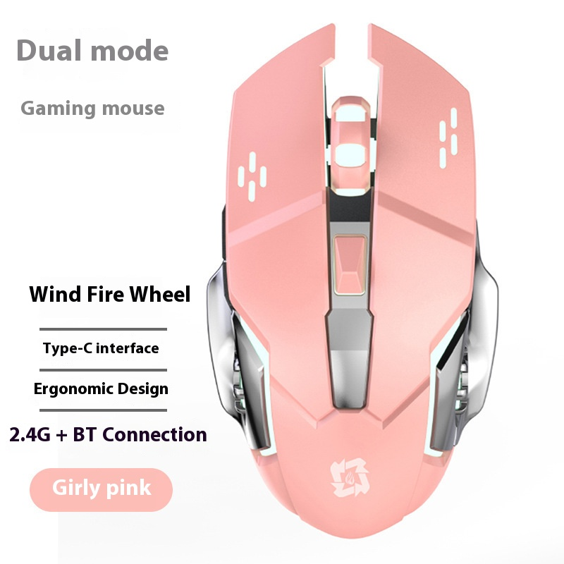 Kabellose 2,4-G- und Bluetooth-Dualmodus-Maus – 3600 DPI, 6 programmierbare Tasten, ergonomisches Design, leise Klicks für Büro/Gaming_voghion.com
