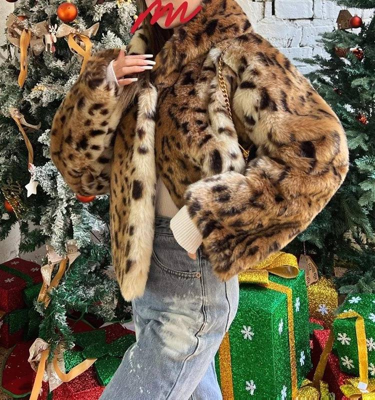 Giacca da donna in pelliccia sintetica con stampa leopardata – Elegante cappotto con cappuccio e calda fodera in pile (S/M/L)_voghion.com