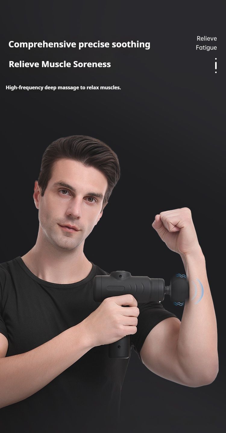 Professioneel percussiemassagepistool - 8 verwisselbare koppen, 5-snelheden instelbaar, ultrastille borstelmotor (36-45 dB), draagbare spierontspanningsmachine_voghion.com