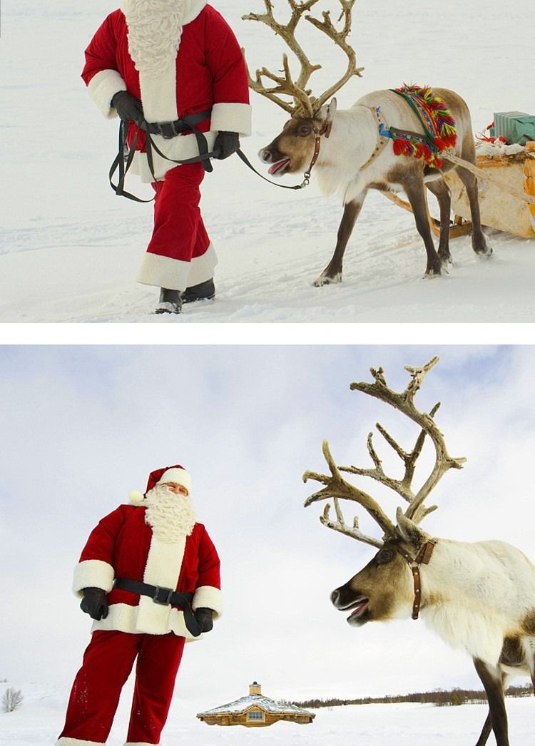 Costume de spectacle du Père Noël, ensemble complet de costumes du Père Noël, adulte - ensemble de dix pièces du Père Noël_voghion.com