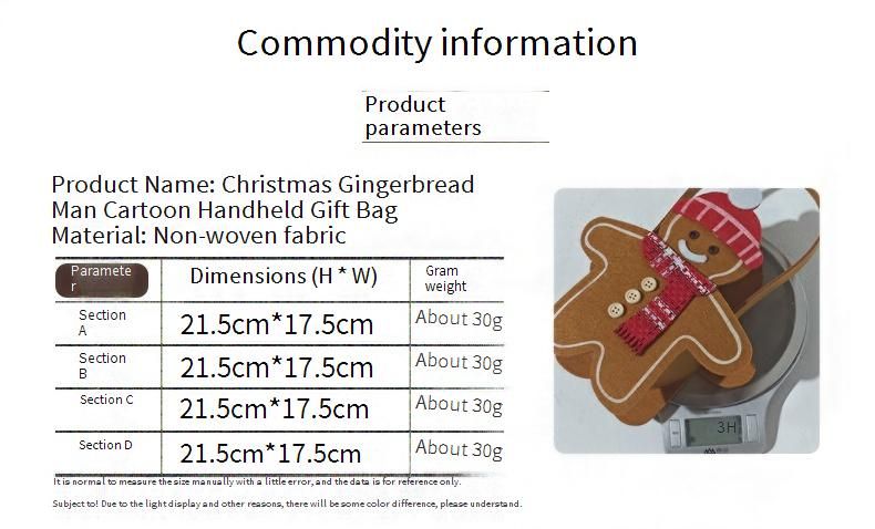 Kerst peperkoekmannetje met trekkoord cadeauzakje - Feestelijke snoepzak voor kinderen, feestgunsten, cadeautjes voor in de kous_voghion.com