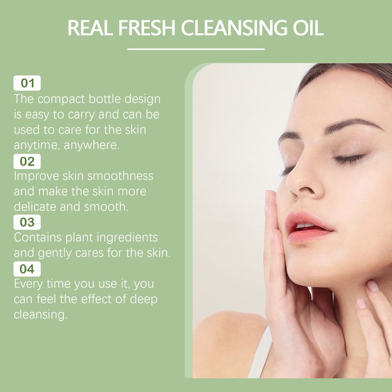 Grüner Tee – Reinigendes, erfrischendes, regulierendes, beruhigendes Peeling-Öl mit Feuchtigkeitspflege zum Entfernen von Make-up und zur Hautpflege (100 ml)_voghion.com