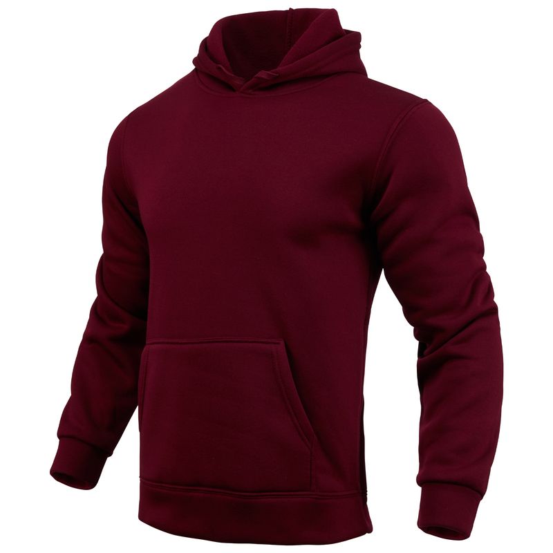 Felpa con cappuccio da uomo, maglione casual alla moda, felpa con cappuccio tinta unita, pullover con cappuccio a maniche lunghe_voghion.com
