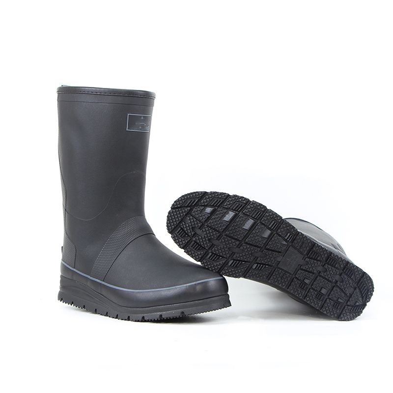 Warm High-End Solid Color Natural Rubber Fishing Rain Shoes_voghion.com