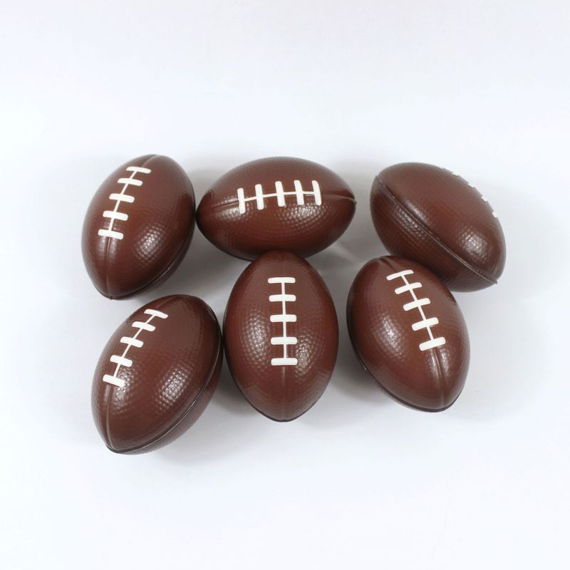 12pcs Small Brown Football Relief Toy For Kids Printed Foam Relief Pu Ball_voghion.com