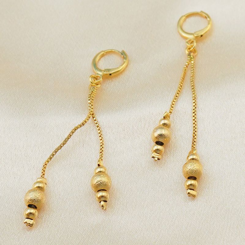 2 modische Charm-Ball-Sets, Goldperlen, Dubai-Halskette, Mädchen-Ohrringe, Schmuck, Partygeschenk_voghion.com