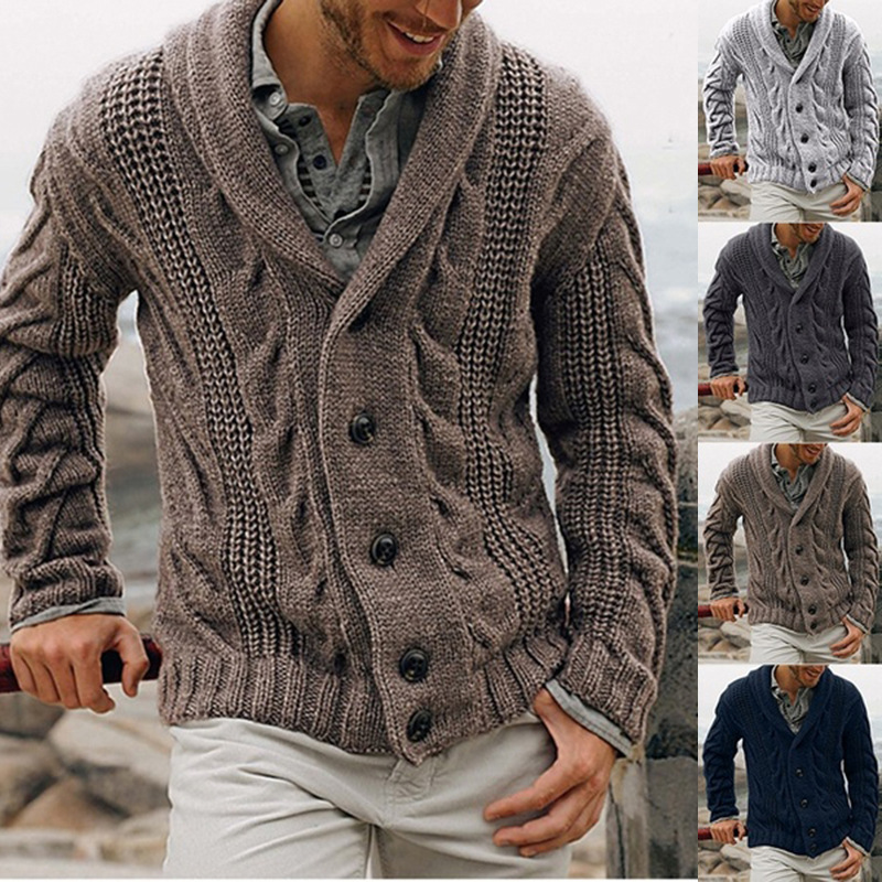 Herrtröja Cardigan herr höst och vinter tröja tröja kappa_voghion.com