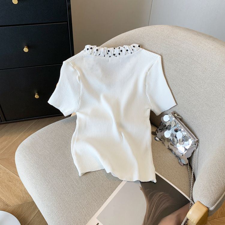 Abbigliamento donna estate nuovo design pois papillon slim t-shirt maglione di seta ghiaccio donna_voghion.com