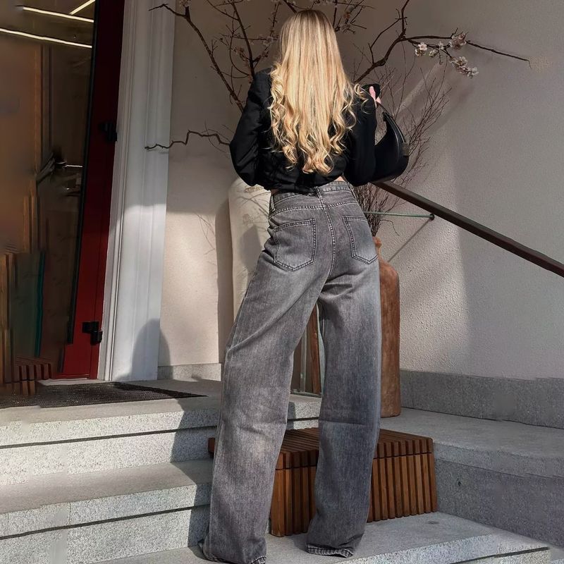 Women's Clothing Starry Sky Jeans Women's Autumn Straight Pants Fashion Loose Mopping Drape Trousers_voghion.com