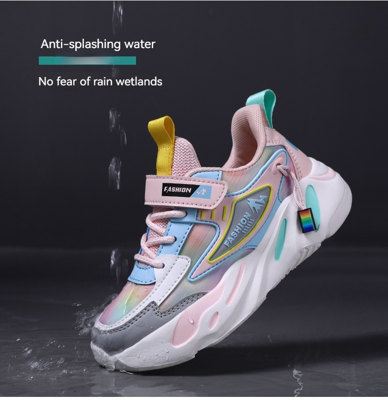 Mädchenschuhe Frühling und Herbst Neue Mesh-Sommer-Kindersportschuhe Obermaterial aus Leder, lässige Laufschuhe für große Jungen_voghion.com