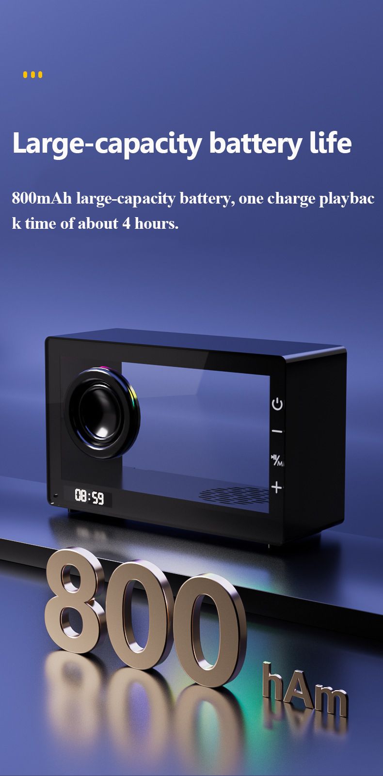Prenosni retro Bluetooth Speak brezžični prozorni zvočniški okvir z barvito ambientalno svetlobo za prostoročne klice in glasbo_voghion.com