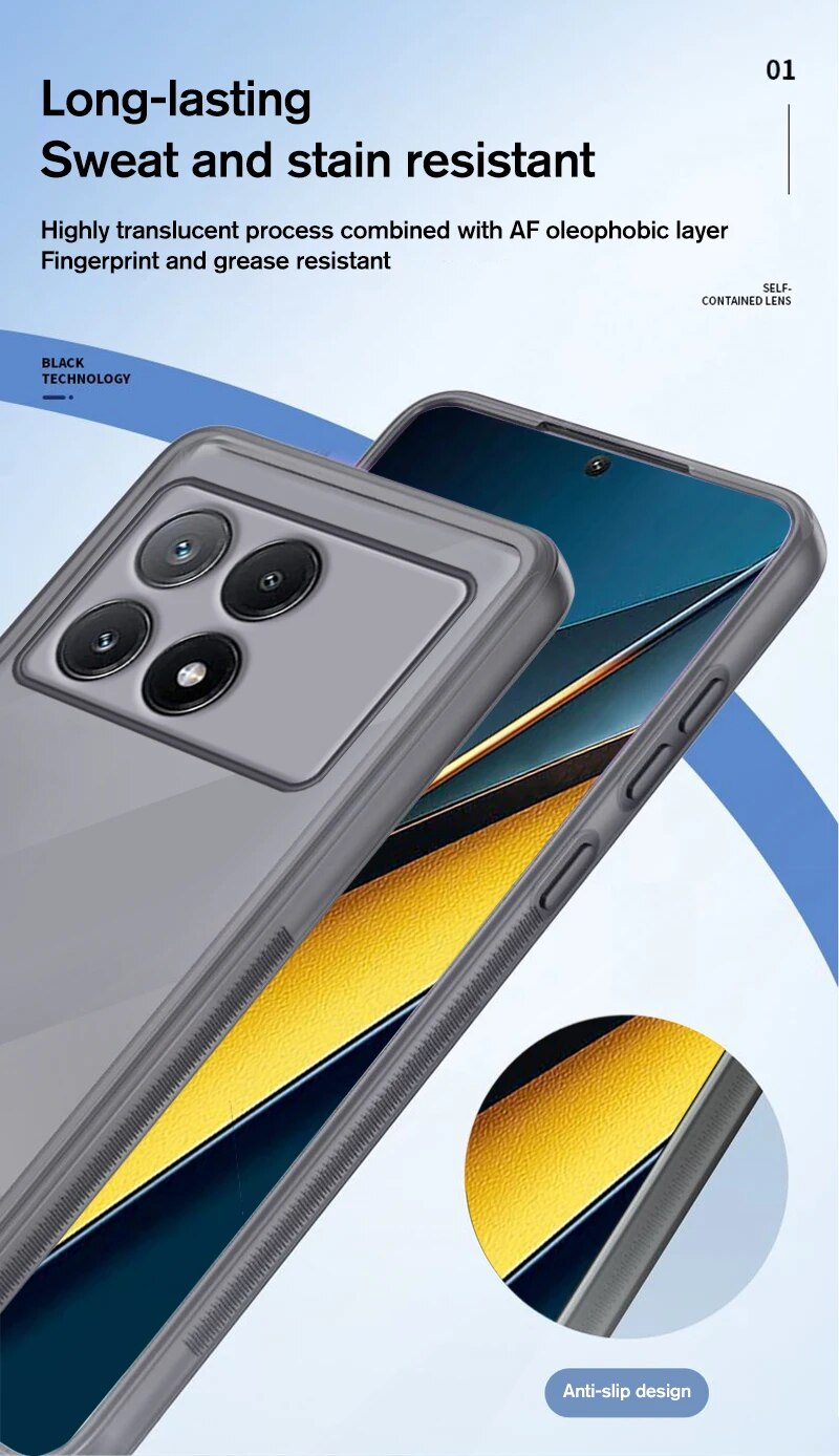 Pro Case Clear Soft Silicone Phone Cover per Xiaomi PocoX6 Protezione completa dell'obiettivo Funda PocoX6Pro Little X6Pro X 6 5G_voghion.com