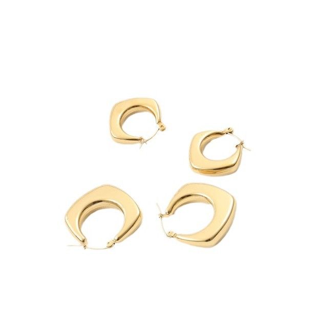 Orecchini a cerchio con struttura, piccoli orecchini a clip, per donna, stile francese elegante_voghion.com