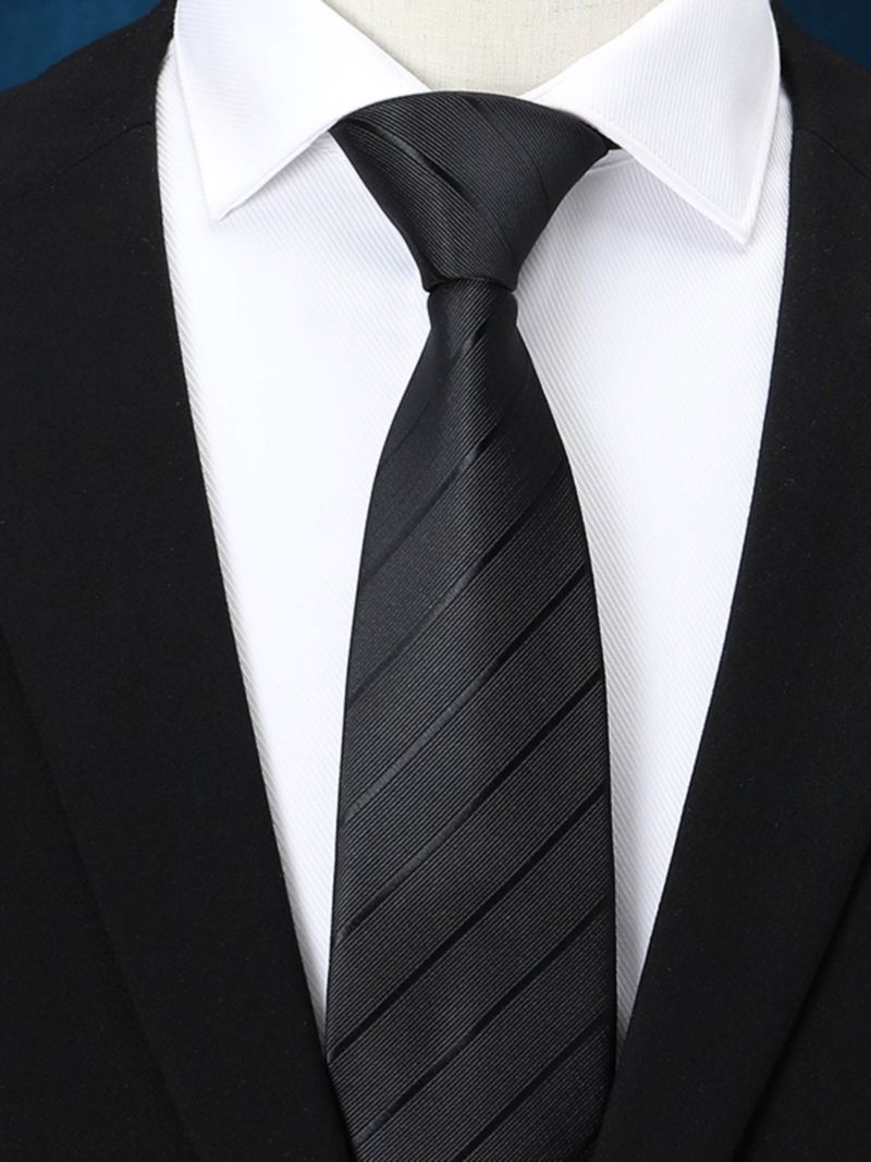 Camicia da uomo con cravatta grigia, stretta e di alta qualità, per studenti, con cerniera nera, casual, senza nodo, per donna_voghion.com