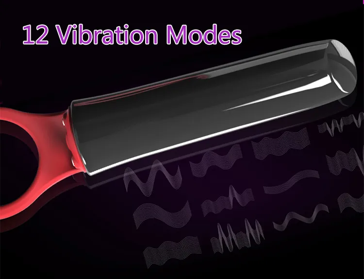 Vibratore Meselo a 12 modalità con potente anello di trazione, mini vibratore a forma di rossetto con ricarica magnetica_voghion.com