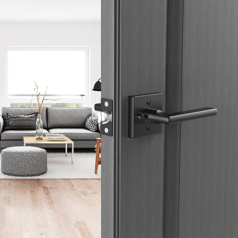 Per Privacy 45 Maniglia a leva per porta senza chiave Serratura nera reversibile Rotazione a destra Confezione opaca 1 porta o leva a sinistra con apertura_voghion.com