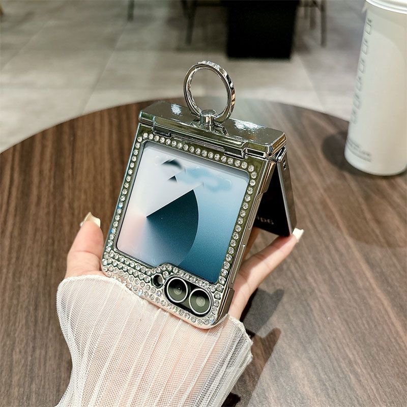 For Samsung Galaxy Z Flip 5 6 Luxury Glitter Diamond Ring Bracket Phone Case Cover_voghion.com