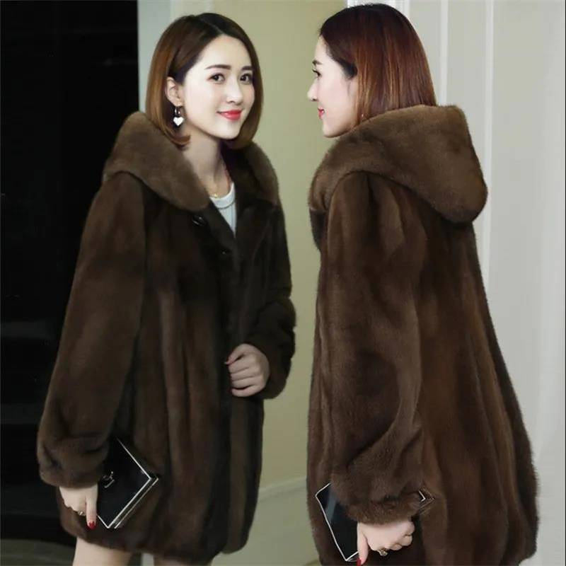 Ženska oblačila mink plašč mink plašč_voghion.com