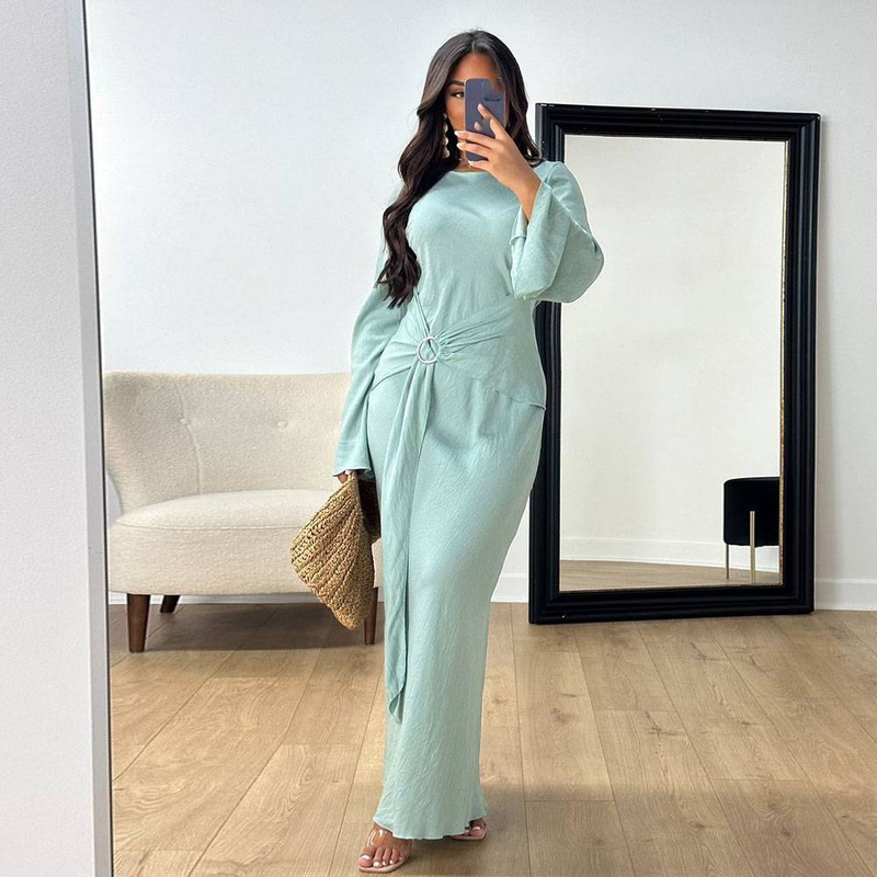 Damenbekleidung Muslimisches ethnisches elegantes Kleid Pendlerrobe_voghion.com