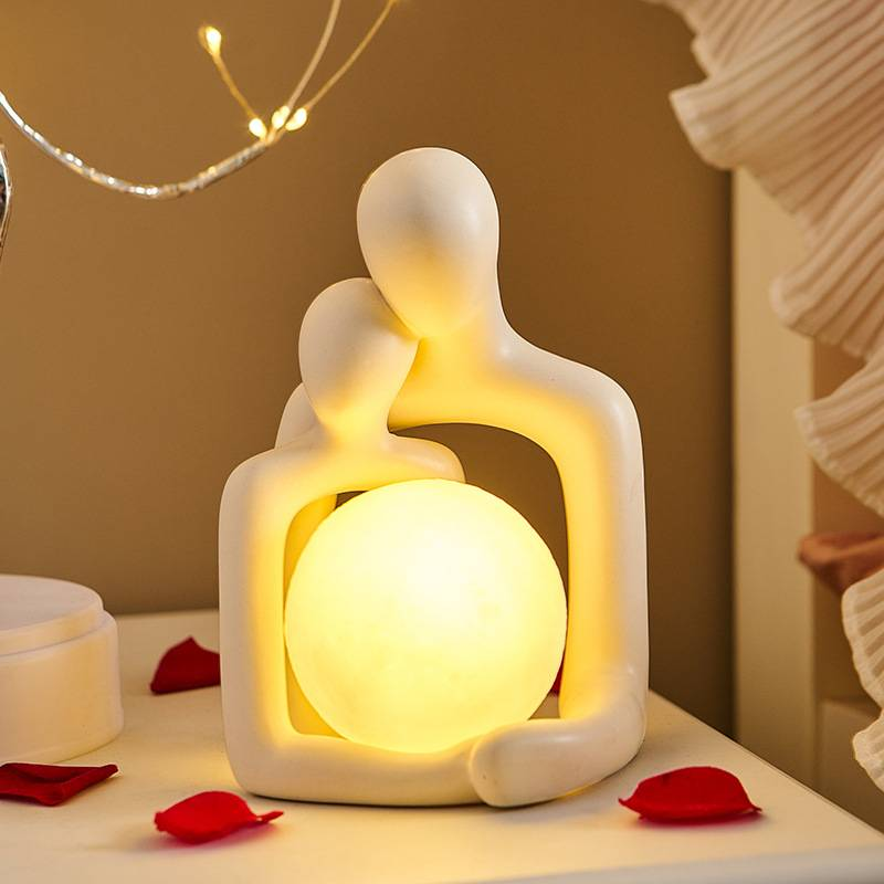 Dom Ogród Figurka Sztuka Para Ozdoby Mała Lampka Nocna Dom Salon Sypialnia Wejście Dekoracja Prezent Urodzinowy_voghion.com
