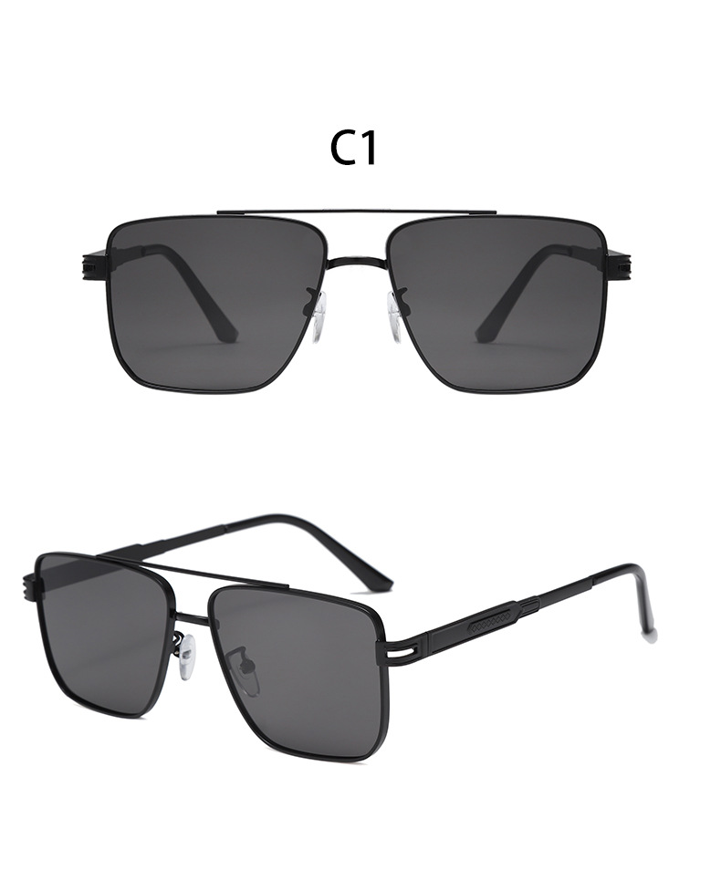 Men's Sunglasses Of High End Ins Metal Square Sunglasses For Women, Fashionable Large Frame, Slimming And Anti Ultraviolet Sunglasses_voghion.com