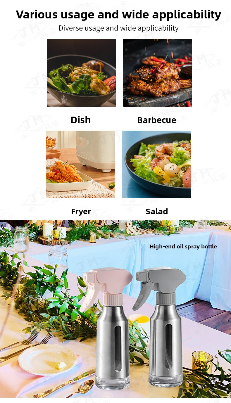 Oliesprayfles van roestvrij staal - Precisiedispenser voor koken in de keuken en buiten. Voedselveilig en lekvrij ontwerp._voghion.com