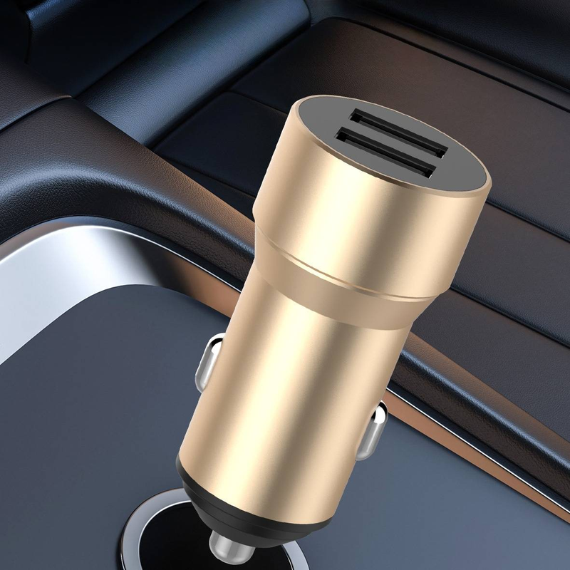 4.8A Fast Car Charger - Dual USB Ports, Metal Housing, Quick Charge 3.0_voghion.com
