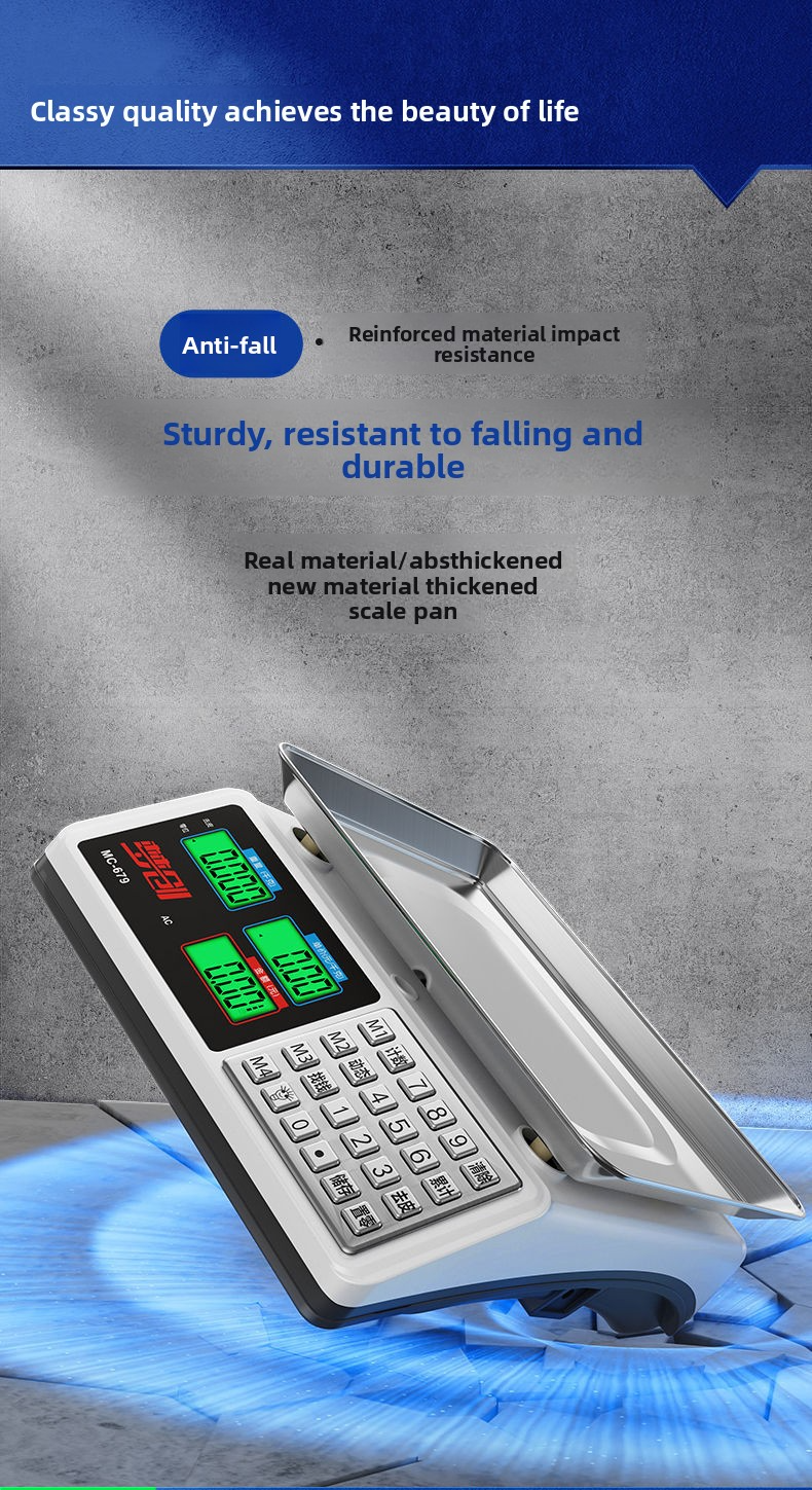 30kg Digital Commercial Scale – Heavy-Duty Platform Scale With LCD Display, Dual Power Options (AC/DC/Dry Battery), Anti-Slip Design_voghion.com