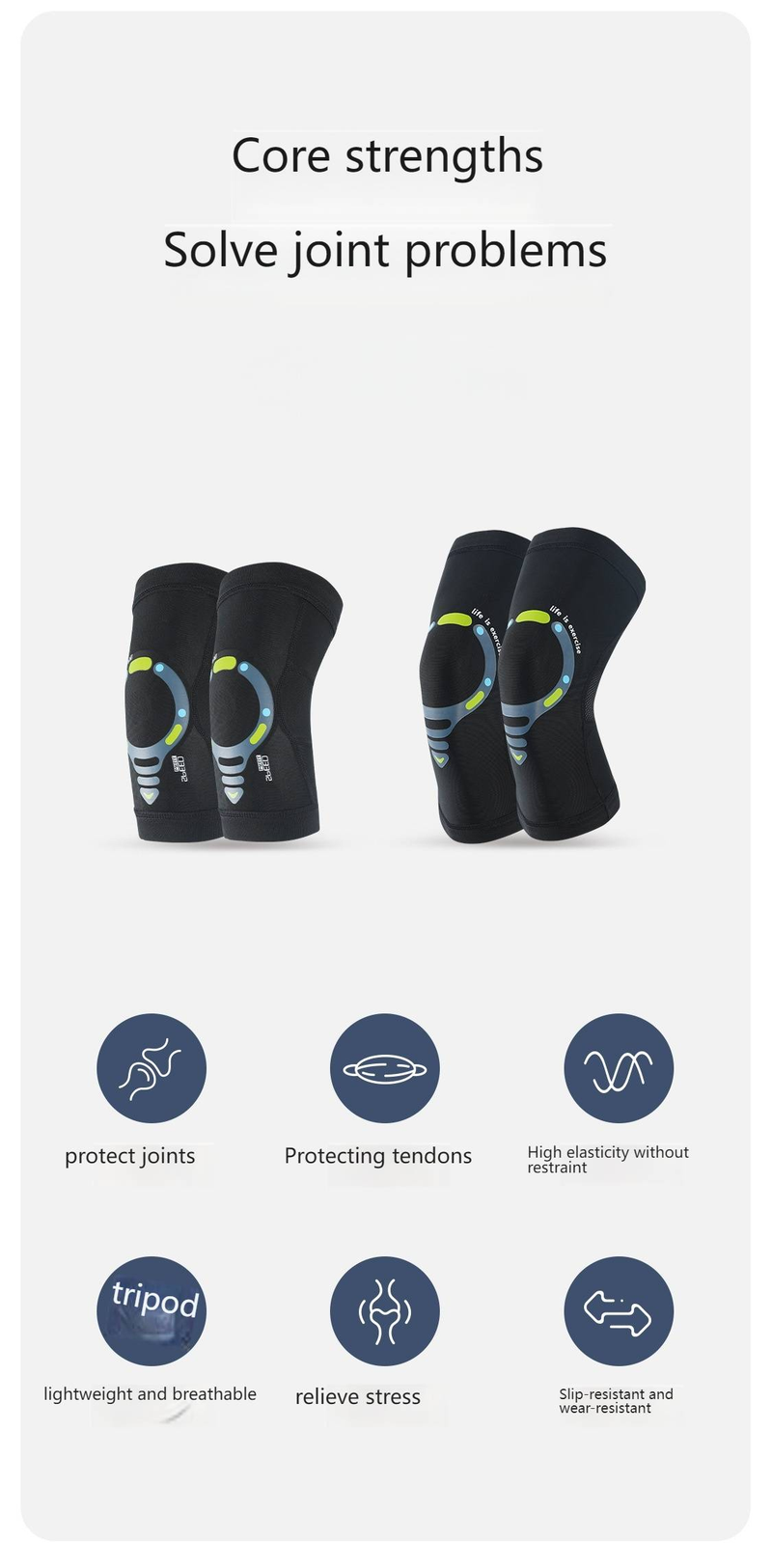 Breathable Knee Support Brace For Running, Basketball & Cycling - Lightweight Compression Sleeve For Men & Women (Single/Pair/Set, Black, S/M/L/XL)_voghion.com