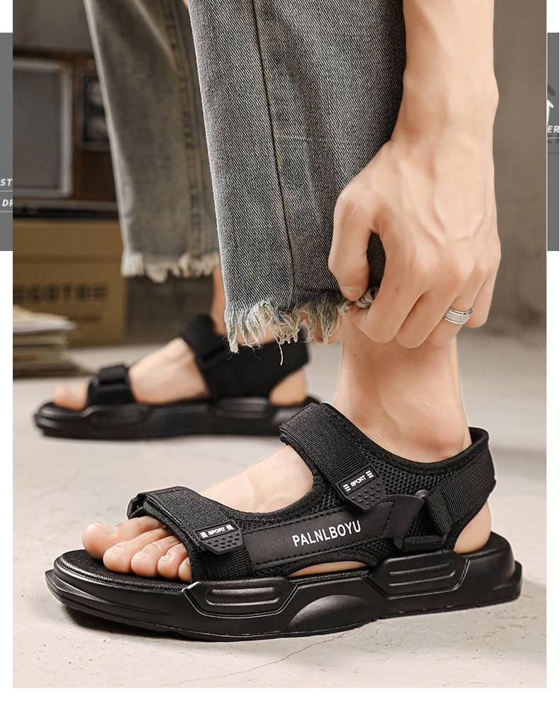 Herrensandalen, Neuer Stil Im Jahr 2025, Rutschfest, Dickbesohlte, Strandschuhe, Weiche Sohlen, Freizeitsport, Höhenvergrößerung, Sandalen Mit Hausschuhen_voghion.com