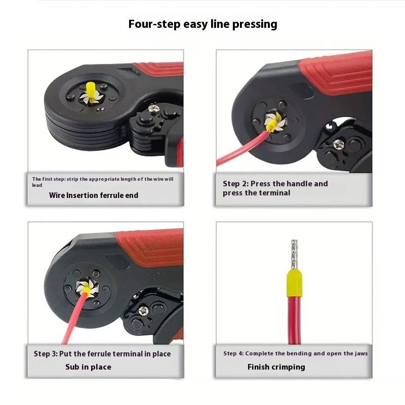 Professional European Style Terminal Crimping Pliers With Hexagonal Needle Insulation For Electrical Wiring_voghion.com
